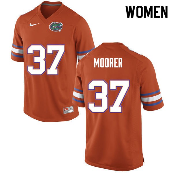 Women #37 Patrick Moorer Florida Gators College Football Jersey Orange